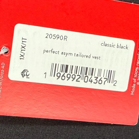 Spanx Womens Perfect Asymmetric Tailored Vest Ponte Knit Black Size 1X Work NWT - Picture 6 of 12